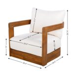 Juego de 2 Sillas para Exterior Christopher Knight Home Chloe Madera de Acacia Diseño de Bañera Curva Cojín Resistente a