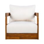 Juego de 2 Sillas para Exterior Christopher Knight Home Chloe Madera de Acacia Diseño de Bañera Curva Cojín Resistente a