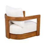 Juego de 2 Sillas para Exterior Christopher Knight Home Chloe Madera de Acacia Diseño de Bañera Curva Cojín Resistente a