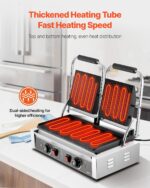 VEVOR Parrilla comercial Panini, máquina eléctrica de 3600 W, prensa de sándwiches dobles de acero inoxidable con mango