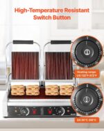 VEVOR Parrilla comercial Panini, máquina eléctrica de 3600 W, prensa de sándwiches dobles de acero inoxidable con mango