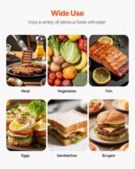 VEVOR Parrilla comercial Panini, máquina eléctrica de 3600 W, prensa de sándwiches dobles de acero inoxidable con mango