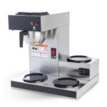 SYBO Cafetera comercial de 12 tazas, cafetera de goteo con 3 calentadores inferiores, cafetera de acero inoxidable
