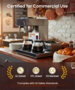 SYBO Cafetera comercial de 12 tazas, cafetera de goteo con 3 calentadores inferiores, cafetera de acero inoxidable