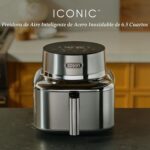 Cosori Freidora de aire inteligente icónica de acero inoxidable de 6.5 cuartos de galón, revestimiento de cerámica sin P
