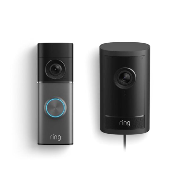 Videotimbre Ring Pro Cableado 3ra Generación Plateado Oscuro con Cámara para Exteriores Ring Pro Enchufable Negro
