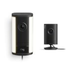 Ring Spotlight Cam Pro Enchufe Negro con Indoor Cam Plus Negro Video Retinal 4K Zoom 10x Low-Light Sight y Retinal 2K Zo