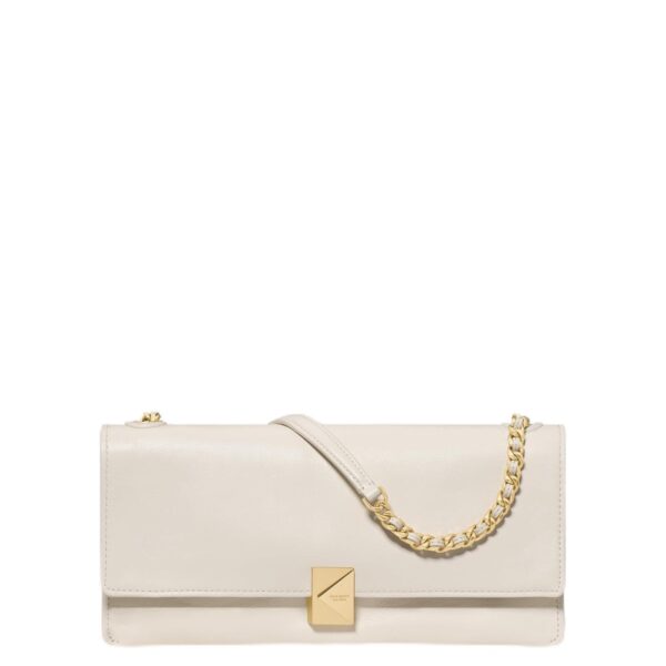Bolso de Hombro kate spade new york Deco Cuero de Grano Fino Leche de Anacardo