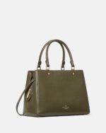 Bolso Kate Spade New York Leila WKR00335306 Mediano Triple Compartimento Piel Pebbled Color Seaweed