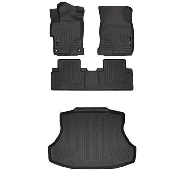 Tapetes Husky Liners Weatherbeater para Honda Civic 2014 2015 4 Puertas Delantero y Segunda Fila mas Tapete de Maletero