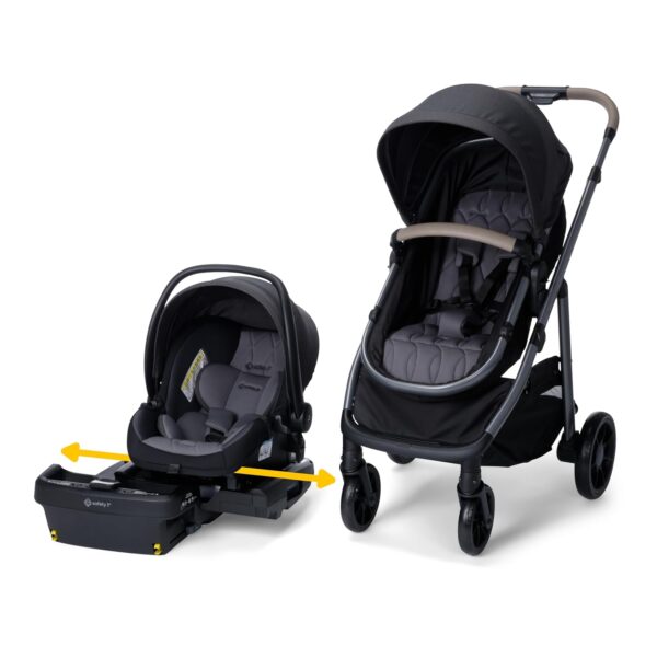 Safety 1st onBoard Slide 6 en 1 asiento infantil para automóvil y cochecito de bebé, sistema de viaje con base SafetySli