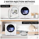 Lavavajillas portátil para encimera, 6 programas de lavado, 2 métodos de entrada de agua, 3 brazos de pulverización, baj