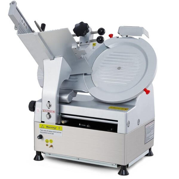 GarveeHome Rebanadora de carne comercial, cortador automático de carne de 550 W con hoja de acero al carbono de 12 pulga
