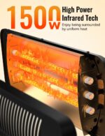 Calentador de Exterior HETRAROOT 2000SQI Infrarrojo 1500W IP54 300 pies cuadrados Altura Ajustable 67 a 83 pulgadas