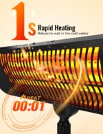 Calentador de Exterior HETRAROOT 2000SQI Infrarrojo 1500W IP54 300 pies cuadrados Altura Ajustable 67 a 83 pulgadas