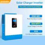 Inversor Solar Híbrido SUNGOLDPOWER SPH504880A 5000W 48V CC a 120V CA MPPT 80A Onda Sinusoidal Pura