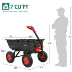Ultym - Carro de volquete de jardín de 1200 libras, carrito de remolque resistente de 7 pies cúbicos con enganche, carro