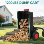 Ultym - Carro de volquete de jardín de 1200 libras, carrito de remolque resistente de 7 pies cúbicos con enganche, carro