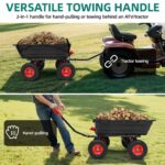 Ultym - Carro de volquete de jardín de 1200 libras, carrito de remolque resistente de 7 pies cúbicos con enganche, carro