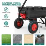 Ultym - Carro de volquete de jardín de 1200 libras, carrito de remolque resistente de 7 pies cúbicos con enganche, carro