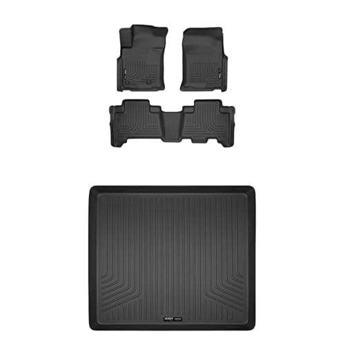 Tapetes Husky Liners Weatherbeater para Toyota 4Runner 2010 2012 Delantero y 2da Fila con Tapete de Carga 4 Piezas Negro