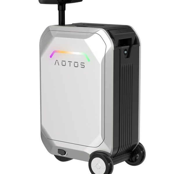 Maleta Inteligente para Montar AOTOS Modelo L2 22x14x9 Pulgadas Carcasa Rígida ABS Plateado con Control por Aplicación