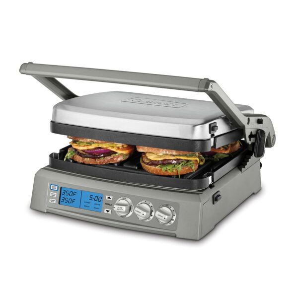 Cuisinart Parrilla Elite 6 en 1, Parrilla Eléctrica, Plancha y Tapa Derretidora, Función de Sellado a Temperatura de 500