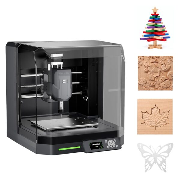 Genmitsu Cubiko - Máquina enrutadora CNC con recinto, fresadora de PCB, CNC de escritorio inteligente con sondeo Z autom