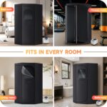 Fulove Caja de Sauna de Vapor Portátil F-8613 con Silla Plegable 9 Niveles Alto 5.9 Pies Color Negro