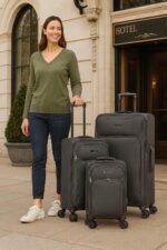 Juego de Equipaje World Traveler Dejuno Jasper 252414DJ-CHARCOAL 3 Piezas Expandible Carbón Vegetal Poliéster