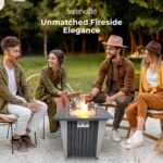 Mesa de Hoguera de Propano SereneLife SLNFRE27.6 50000 BTU Negro Acero Inoxidable 30 x 16.9 x 30 pulgadas