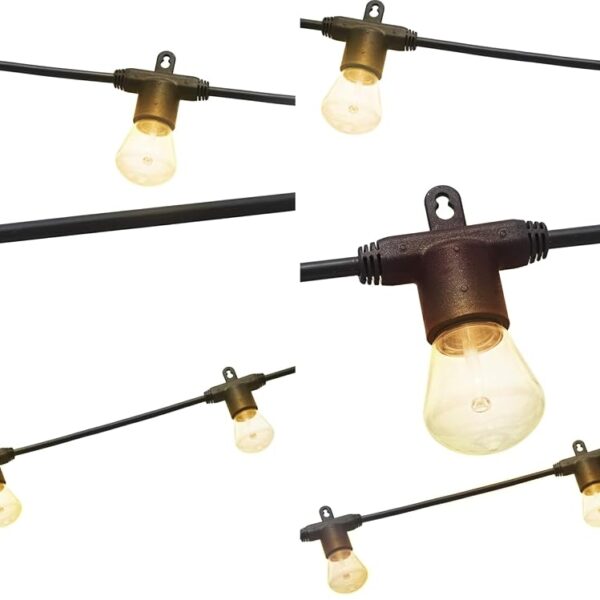 Guirnalda de luces LED para bistró Enbrighten 38357 Pack de 2 48 pies 24 bombillas blanco cálido 2200K resistente a la i