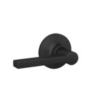 SONGZHIHAO Lock Scout Straight Lever with Round Trim Hall and Closet Door Handle, Matte Black Finish, 16 Pack