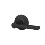 SONGZHIHAO Lock Scout Straight Lever with Round Trim Hall and Closet Door Handle, Matte Black Finish, 16 Pack