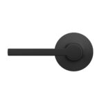 SONGZHIHAO Lock Scout Straight Lever with Round Trim Hall and Closet Door Handle, Matte Black Finish, 16 Pack