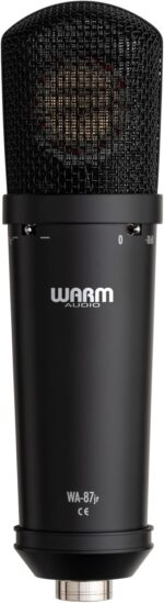 Warm Audio WA-87jr Micrófono condensador de diafragma grande con montura de choque, sonido rico de calidad de estudio pa