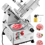 VEVOR Rebanadora Automática de Carne, Máquina Rebanadora Eléctrica de Delicatessen de 500W con Cuchilla de Acero 75Cr1 A