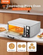 Horno de pizza eléctrico VEVOR, hornos de pizza comerciales de 18 pulgadas, temperatura máxima de 842°F, horno de pizza