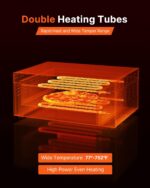 Horno de pizza eléctrico VEVOR, hornos de pizza comerciales de 18 pulgadas, temperatura máxima de 842°F, horno de pizza