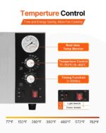 Horno de pizza eléctrico VEVOR, hornos de pizza comerciales de 18 pulgadas, temperatura máxima de 842°F, horno de pizza