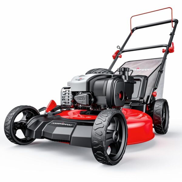 Cortacésped de Gas PowerSmart B8621P 3 en 1 21 Pulgadas Motor 4 Tiempos 140cc 6 Ajustes de Altura