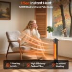 Calentador Eléctrico de Patio Nfccra UEH510 Torre Infrarroja 27 Pulgadas 1200W IPX5 Negro Ónix