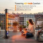 Calentador Eléctrico para Patio Nfccra UEH500 Torre Infrarroja 42 Pulgadas 1500W IPX5