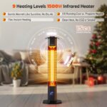 Calentador Eléctrico para Patio Nfccra UEH500 Torre Infrarroja 42 Pulgadas 1500W IPX5