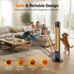 Calentador Eléctrico para Patio Nfccra UEH500 Torre Infrarroja 42 Pulgadas 1500W IPX5