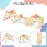 Juego de Escalada Montessori Olakids TS10132CL 7 en 1 Triángulo Rampa y Arco de Madera
