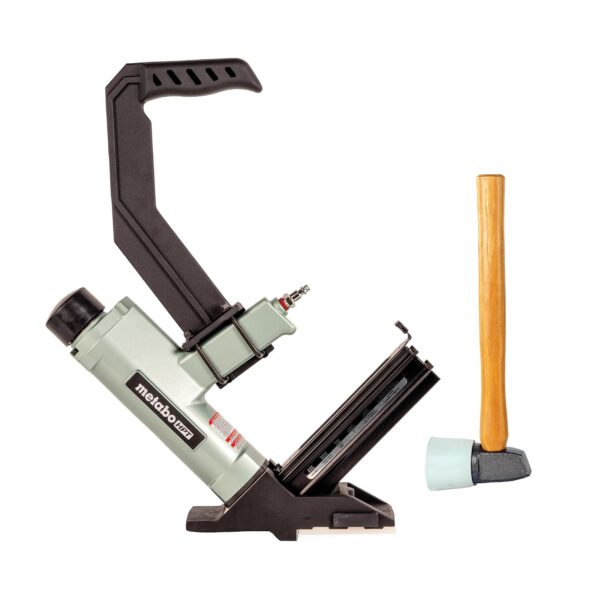 Metabo HPT Grapa y Clavadora para Pisos 2 en 1, Acepta Clavos de Garra en L de Calibre 16 y Clavos de Corona para Pisos