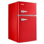 VEVOR 3.2 pies cúbicos Mini refrigerador con congelador, refrigerador compacto de zona dual, temperatura ajustable de 7