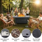 Mesa para Fogata a Gas PioneerWorks 50000 BTU Superficie de Acero con Cubierta y Certificación CSA
