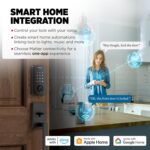Kwikset Halo Select - Cerradura inteligente de entrada sin llave para puerta con Wi-Fi y Matter habilitada, cerrojo de p